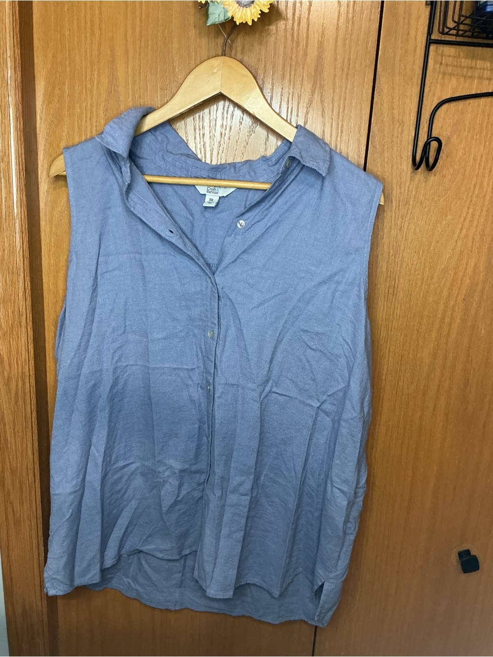 croft & barrow Sleeveless Button-Front Top — Light Blue